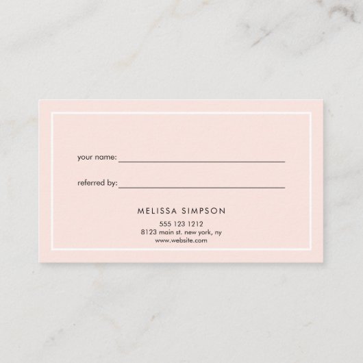 Minimale moderne zwarte roze verwijzing (Achterkant)