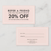 Minimale moderne zwarte roze verwijzing (Voorkant / Achterkant)