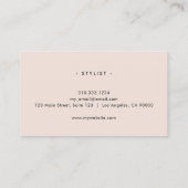 Minimale, moderne, zwarte roze zwart visitekaartje (Achterkant)