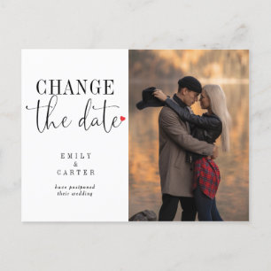 Minimale moderne zwarte verandering de datum Typog Uitnodiging Briefkaart