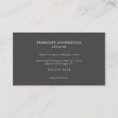 Minimale moderne zwarte-witte-schrijftypografie visitekaartje (Achterkant)