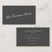 Minimale moderne zwarte-witte-schrijftypografie visitekaartje (Voorkant / Achterkant)