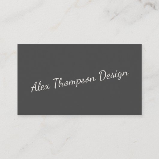 Minimale moderne zwarte-witte-schrijftypografie visitekaartje (Voorkant)