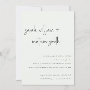 Minimale moderne zwarte witte-Script-paar Kaart