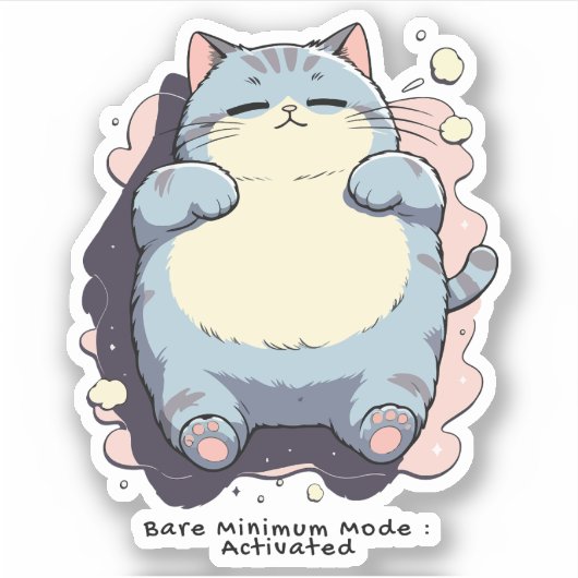 Minimale Modus Geactiveerd – Herkenbare Stemming Sticker (Voorkant)