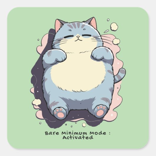 Minimale Modus Geactiveerd – Herkenbare Stemming Vierkante Sticker (Voorkant)