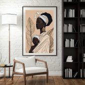 Minimale Moeder – De Essentie van Afrikaanse Moede Poster