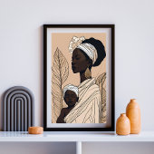 Minimale Moeder – De Essentie van Afrikaanse Moede Poster