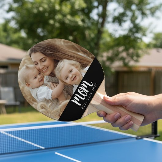 Minimale Moeder Gevestigde Script Zwarte Foto Tafeltennisbatje