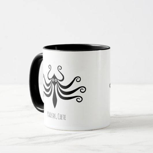 Minimale Mok van minoan Octopus in mariene stijl (Voorkant links)