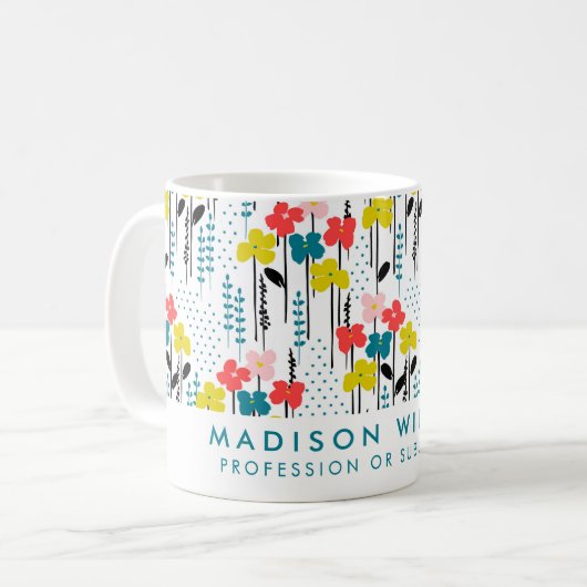 Minimale Mok voor moderne bloemen koffie (Voorkant links)