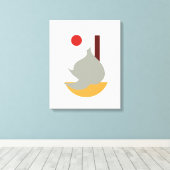 Minimale monochromatische knoflook-/voedingscanvas canvas afdruk (Insitu (Houten vloer))