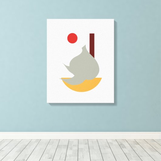 Minimale monochromatische knoflook-/voedingscanvas canvas afdruk (Insitu (Houten vloer))