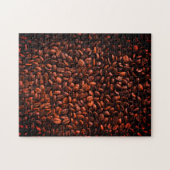 Minimale monochromatische koffiekorrel moeilijk legpuzzel (Horizontaal)