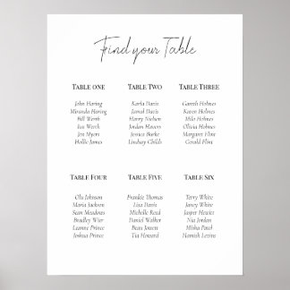 Minimale monochrome acryl 6 tafelplan poster