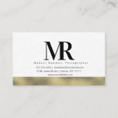 Minimale monochrome Gold Photography Designer Visitekaartje (Achterkant)
