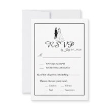 Minimale monochrome trouw-RSVP-kaart