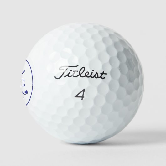 Minimale Monogram 40e 50e Verjaardag Navy Blauwe Golfballen (Logo)