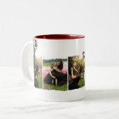 Minimale monogram Aangepaste foto-inkuilmoeder Tweekleurige Koffiemok (Voorkant links)