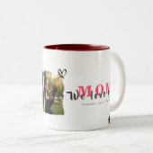 Minimale monogram Aangepaste foto-inkuilmoeder Tweekleurige Koffiemok (Voorkant rechts)