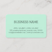 Minimale monogram Aero Blue-achtergrond Visitekaartje (Achterkant)