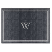 Minimale monogram Anchor Grey | Zilver Snijplank (Voorkant)