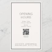Minimale Monogram Beige Salon QR Code Prijslijst Flyer (Achterkant)