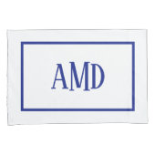 Minimale Monogram Blauwe Rechte Rechthoek Kussensloop (Voorkant-Rechts)