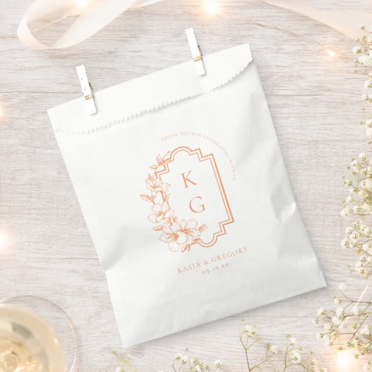 Minimale Monogram Botanische Trouwgunsten Bedankzakje (Geknipt)