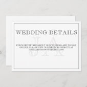 Minimale monogram bruiloft - Versluitingskaart (Voorkant / Achterkant)