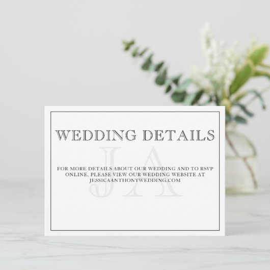 Minimale monogram bruiloft - Versluitingskaart (Staand voorkant)