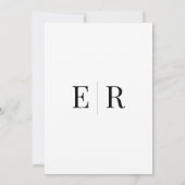 Minimale monogram bruiloft - Versluitingskaart Kaart (Achterkant)