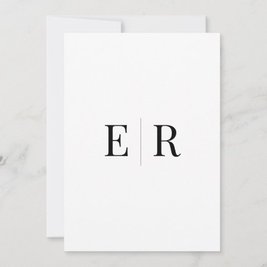 Minimale monogram bruiloft - Versluitingskaart Kaart (Achterkant)