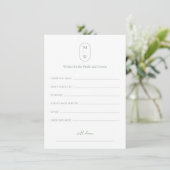 Minimale Monogram bruiloft wensen voor bruid & bru Advieskaart (Staand voorkant)