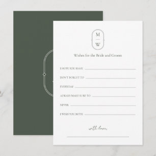 Minimale Monogram bruiloft wensen voor bruid & bru Advieskaart