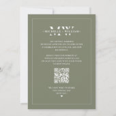 Minimale Monogram Budget Trouwfoto Frame Sage Save The Date (Achterkant)