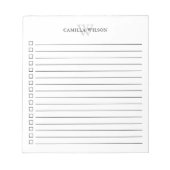 Minimale monogram controledoos om lijst te doen notitieblok (Voorkant)