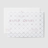 Minimale Monogram Diep Bourgondië Script Trouw Vellum Uitnodigingen (Offset (Uitnodiging))