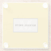 Minimale monogram diepgaande Lemon achtergrond Glazen Onderzetter (Achterkant)