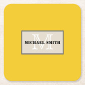 Minimale monogram diepgaande Lemon achtergrond Kartonnen Onderzetters (Voorkant)