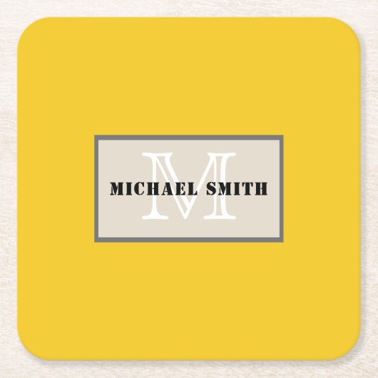 Minimale monogram diepgaande Lemon achtergrond Kartonnen Onderzetters (Voorkant)