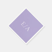 Minimale Monogram Digitale Lavendel Paarse Bruilof Servet (Hoek)