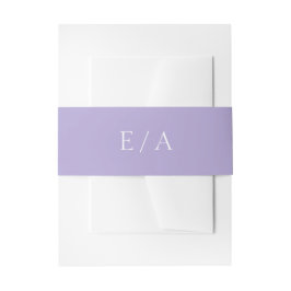 Minimale Monogram Digitale Lavendel Paarse Bruilof Uitnodigingen Wikkel