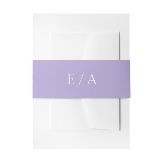 Minimale Monogram Digitale Lavendel Paarse Bruilof Uitnodigingen Wikkel (Voorkant Voorbeeld)