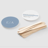 Minimale monogram Eenvoudige Elegant Dusty Blue We Handwaaier (Niet-gemonteerd)