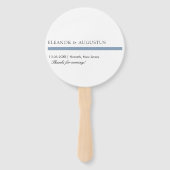 Minimale monogram Eenvoudige Elegant Dusty Blue We Handwaaier (Achterkant)