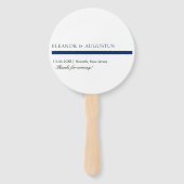 Minimale monogram Eenvoudige legante marineblauwe  Handwaaier (Achterkant)