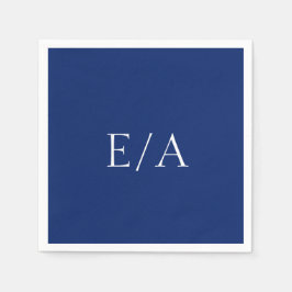 Minimale monogram Eenvoudige legante marineblauwe  Servet