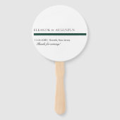 Minimale monogram Elegant Emerald Green Wedding Handwaaier (Achterkant)
