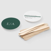 Minimale Monogram Elegante Smaragdgroene Trouw Handwaaier (Niet-gemonteerd)